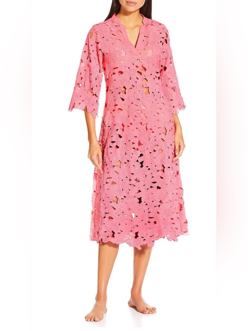 Antonio Melani Three Dimensional Flowers Dress Swim Cover-Up